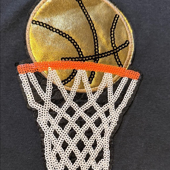 Black Dress Sequined Sparkles Basketball & Hoops Queen of the Court Sz Med New - Picture 3 of 5